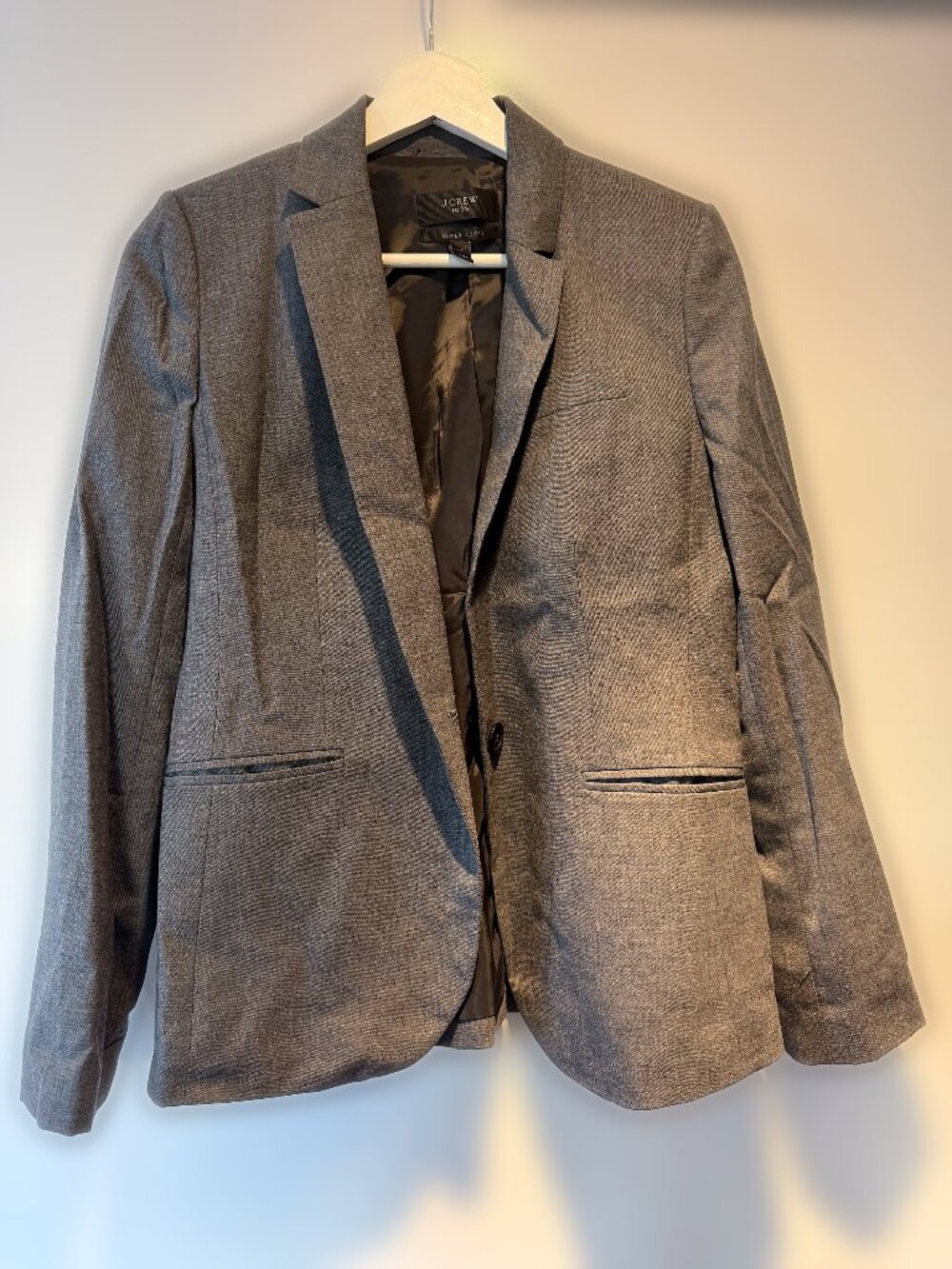 J.Crew Super 120s Wool One Button Blazer Grey 4